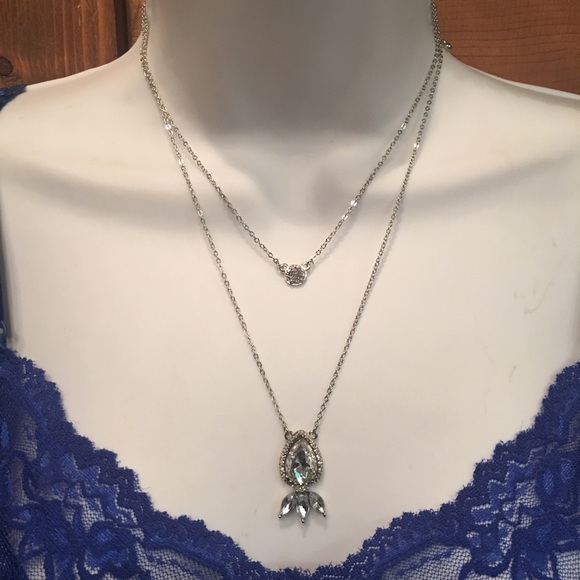 🆕Gorgeous double crystal pendant necklace NWT - Picture 6 of 8
